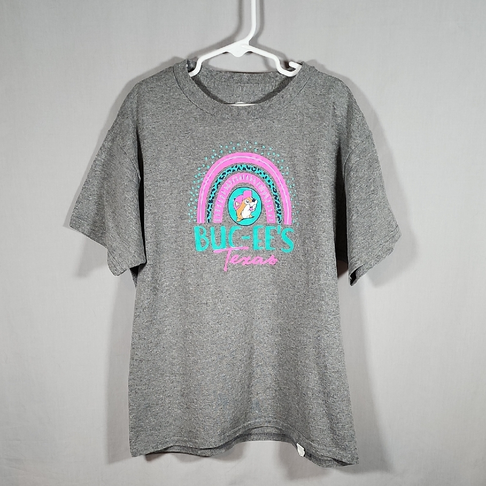 Bucee's Texas Gray Kids T-Shirt with Rainbow Design Size Youth Medium